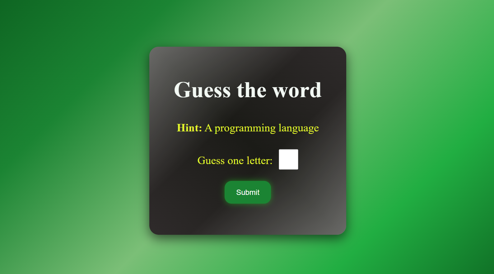 Word Guess Game
